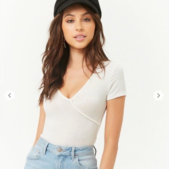 Cream Ribbed Bodysuit  - Picture 1 of 5